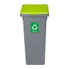 Kosz FLAP BIN 53L szary / pokrywa zielona / szkło 