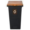 Kosz FLAP BIN 75L czarny / pokrywa brązowa / bio