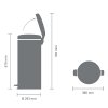 Kosz pedałowy NEWICON 30L Mineral Concrete Grey