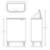 Kosz TOUCH BIN HI BO 2x30L Mineral Concrete Grey