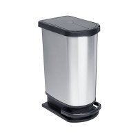 Kosz na śmieci PASO 50L DUO srebrny