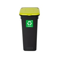 Kosz FLAP BIN 20L czarny / pokrywa zielona / szkło