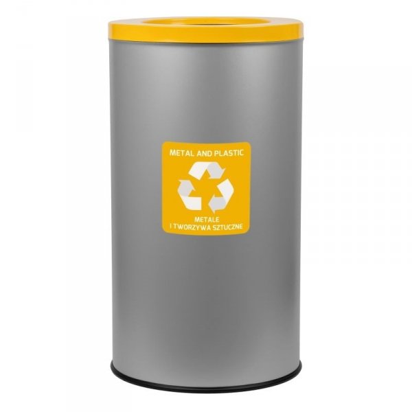 331A - Kosz do segregacji odpadów EKO 75L plastik i metal ( Stal malowana )