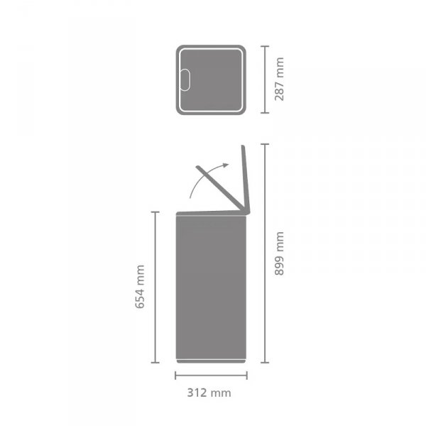 Kosz TOUCH BIN BO 30L Matt Steel FPP
