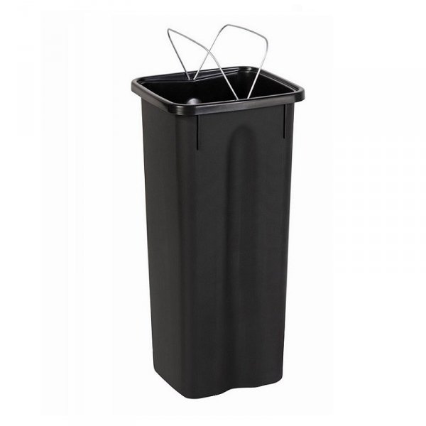 Kosz FLAP BIN 53L szary / pokrywa żółta / plastik metal 