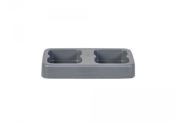 Kosz FLAP BIN 53L szary / pokrywa żółta / plastik metal 