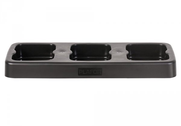 Kosz FLAP BIN 75L czarny / pokrywa żółta / plastik metal 