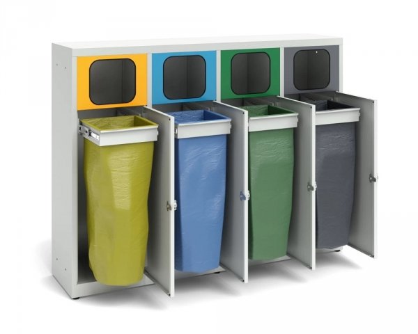 TYP-1 Stacja do segregacji odpadów 4x120l z ramami na worki