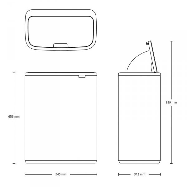 Kosz TOUCH BIN BO 60L Platinum