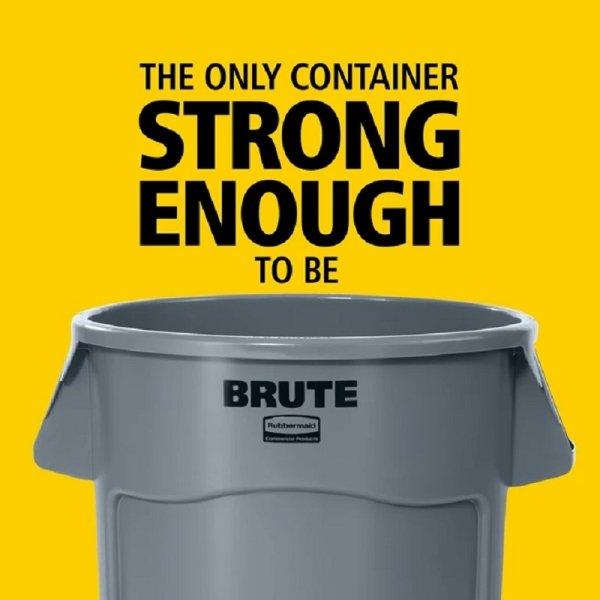 Kontener BRUTE®  75,7L 2620-00 Yellow okrągły z kanałami