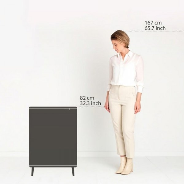 Kosz TOUCH BIN HI BO 2x30L White