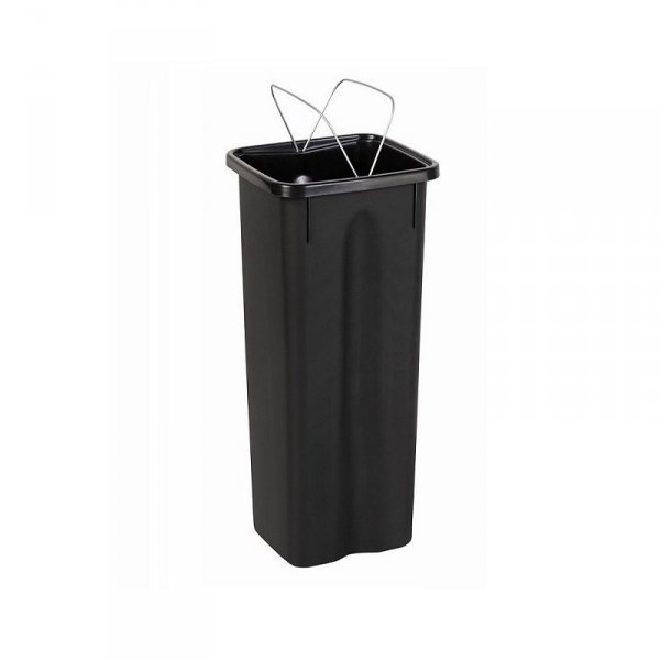 Kosz FLAP BIN 20L czarny / pokrywa żółta / plastik metal 
