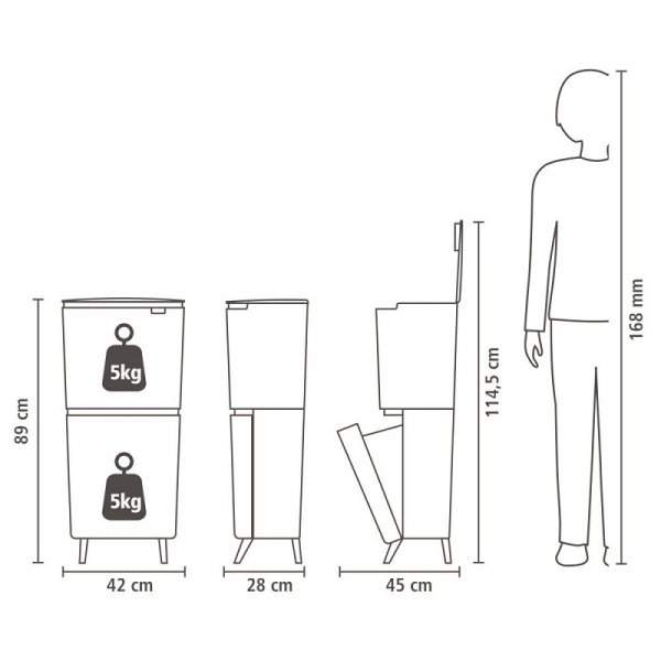 Kosz do segregacji SORTUP HI 20+25l Soft Beige
