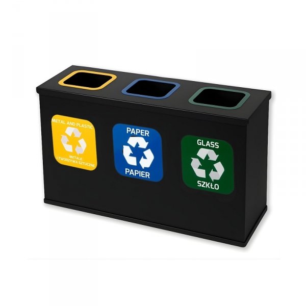 134miniA_A - Stacja do segregacji EKO STATION mini 3 strumienie black&amp;black ( 3x12l )