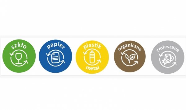 Etykiety do segregacji fi 6cm komplet 5 szt.