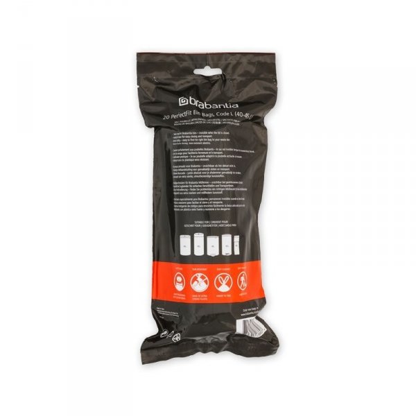 PerfectFit Bags - Worki na śmieci białe : rozmiar &quot;L&quot; 40-45l (20szt)
