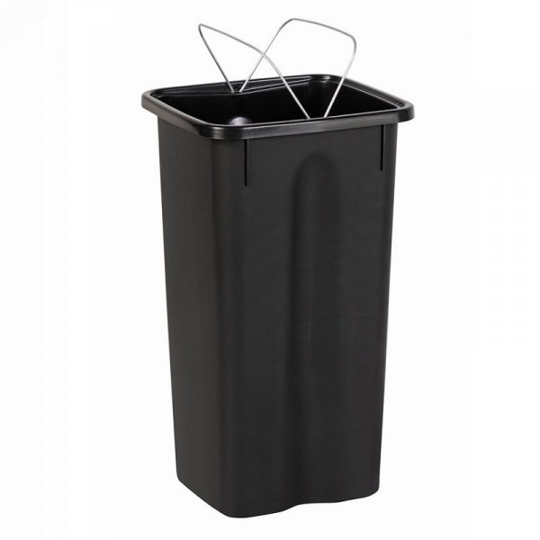 Kosz FLAP BIN 75L czarny / pokrywa zielona / szkło