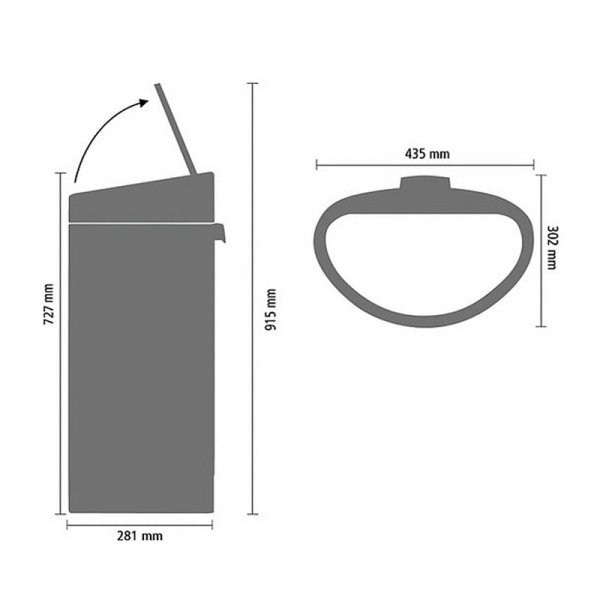 Kosz TOUCH BIN NEW 40L Matt Steel