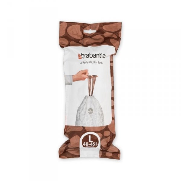 PerfectFit Bags - Worki na śmieci białe : rozmiar &quot;L&quot; 40-45l (20szt)