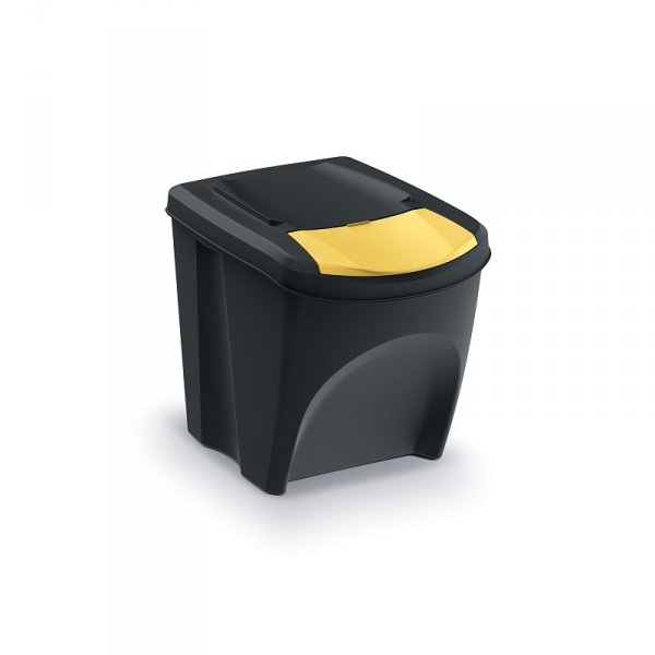 Zestaw koszy do segregacji SORTIBOX 4x25L czarny / kolorowe pokrywy