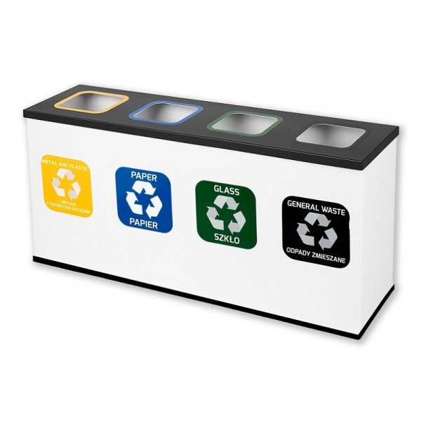 135miniE_A - Stacja do segregacji EKO STATION mini 4 strumienie white&amp;black ( 4x12l )