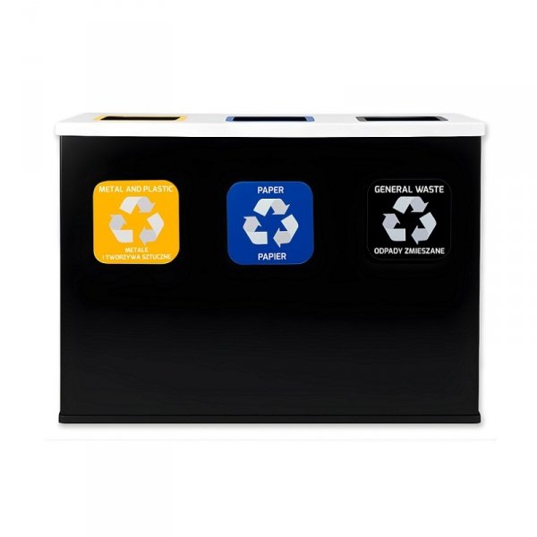 134A_E - Stacja do segregacji EKO STATION 3 strumienie black&amp;white ( 3x60l ) 
