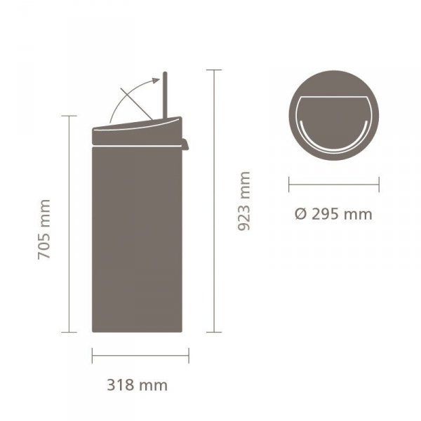 Kosz TOUCH BIN NEW 30L Matt Black / Matt Steel FPP