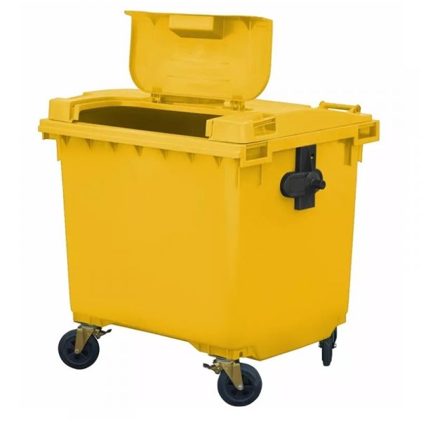 Pojemnik na odpady 1100L pokrywa w pokrywie żółty