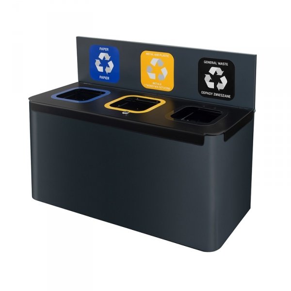 Stacja naścięnna do segregacji EKO WALL STATION trzykomorowa ( 3x35l )