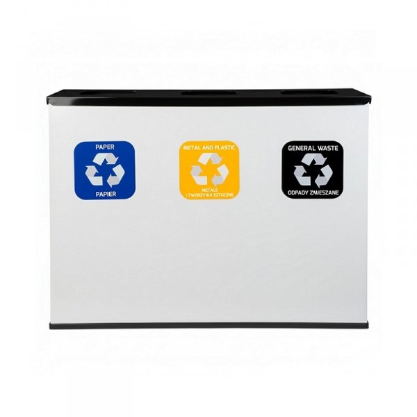 134E_A - Stacja do segregacji EKO STATION 3 strumienie white&amp;black ( 3x60l ) 