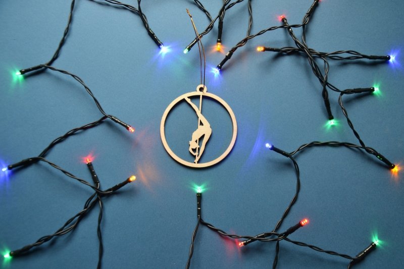 Set of 9 Wooden Pole Dance Christmas Ornaments