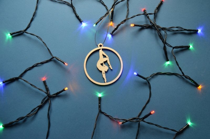 Set of 9 Wooden Pole Dance Christmas Ornaments