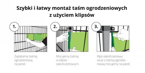 Klipsy do taśm ogrodzeniowych 10 szt. STANDARD BRĄZOWE