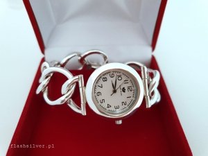 Damski zegarek ze srebra zdobiona bransoleta kod47