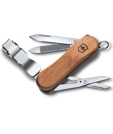 Scyzoryk Victorinox Nail Clip - 6 funkcji z nożyczkami i obcinaczem do paznokci, drewniana rękojeść, do codziennej pielęgnacji - 65 mm - Victorinox