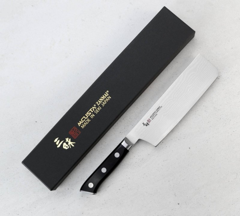 Mcusta Zanmai Classic Damascus VG-10 Pakka Nóż Nakiri 18cm