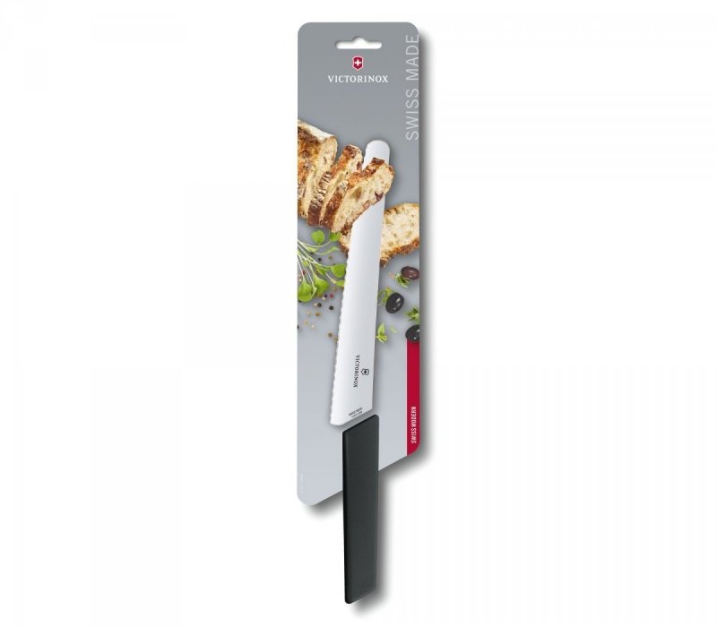 Nóż do chleba i ciast, ostrze ząbkowane, 22 cm, czarny Victorinox  6.9073.22WB