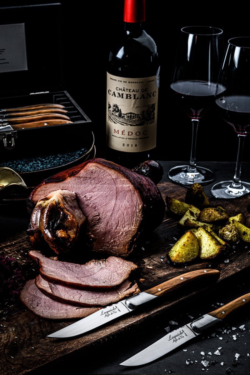 Noże Laguiole do steków Luxury Line  drewno oliwne  6 szt. Eleganckie pudełko na prezent