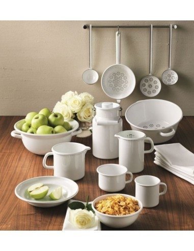 RIESS - Garnek wysoki z pokrywą 1l 14cm Classic WEISS