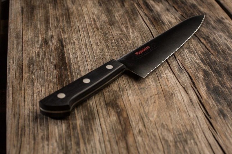 Nóż Masahiro BWH Santoku Wave Edge 165mm