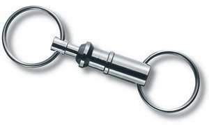 Łącznik Victorinox 4.1835 - Niklowany, trwały, z dwoma kółkami do kluczy 25 mm - Victorinox