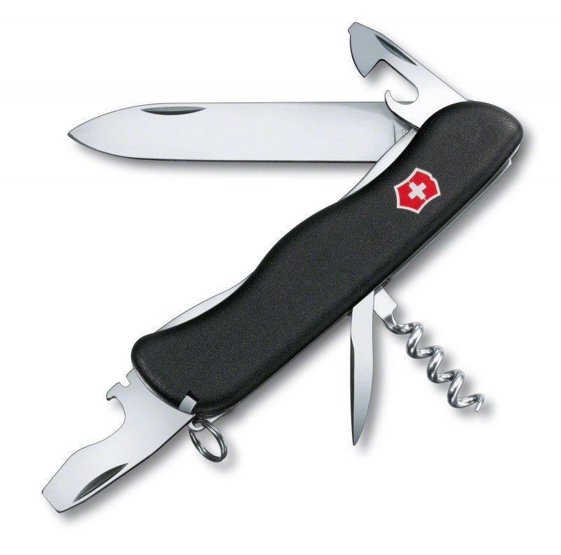Scyzoryk Victorinox Nomad - Blokowane ostrze, wytrzymały, z korkociągiem i otwieraczem do puszek - 111 mm - Czarny
