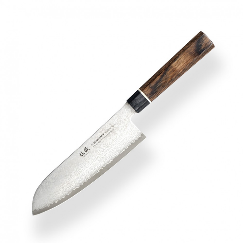 Nóż kuchenny Suncraft SENZO BLACK Santoku 167 mm