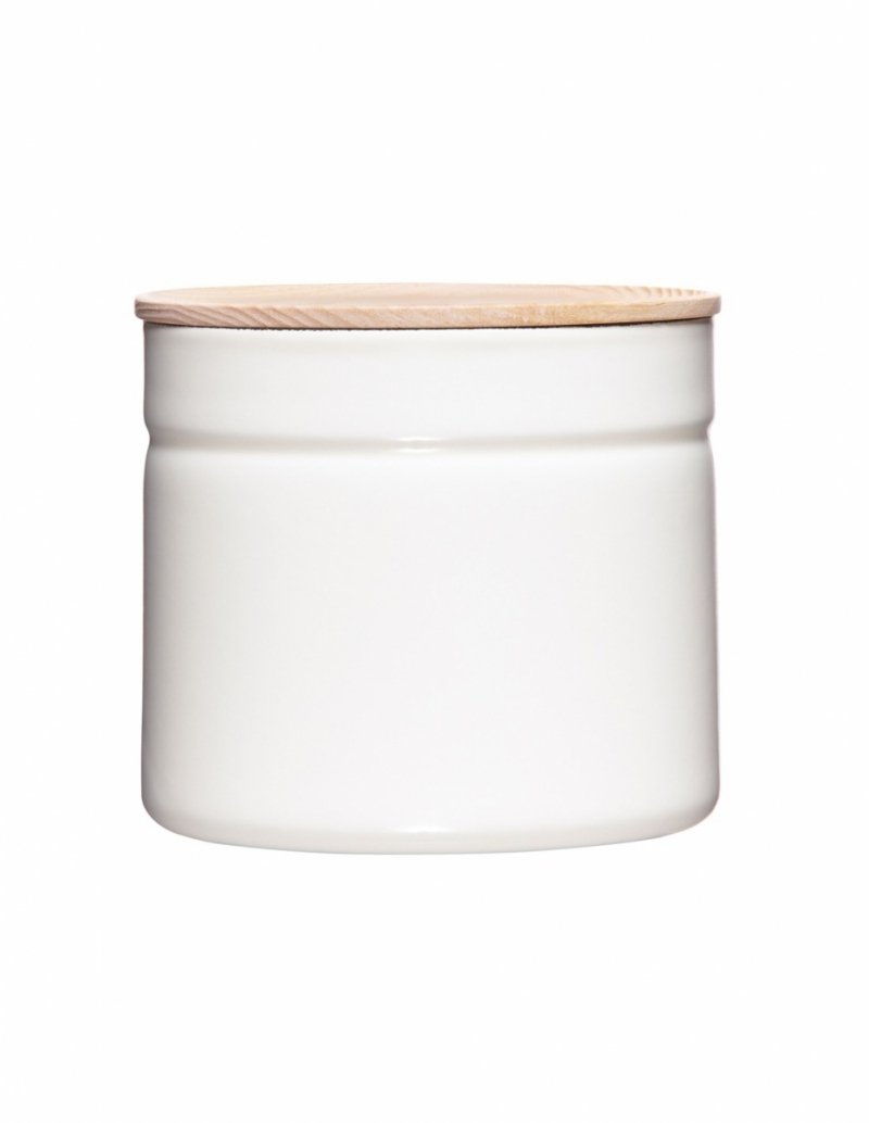 RIESS - Pojemnik z drewnianą pokrywą 1,3l Pure White