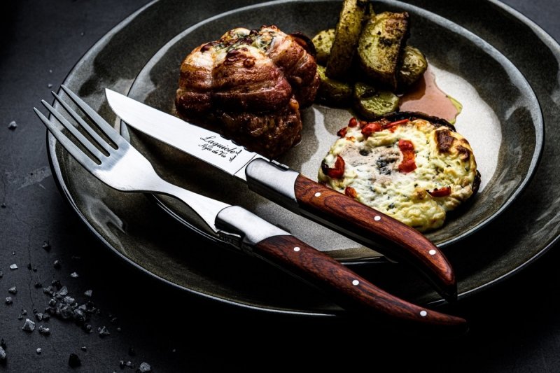 Noże Laguiole do steków Luxury Line drewno pakka  6 szt. Eleganckie pudełko na prezent