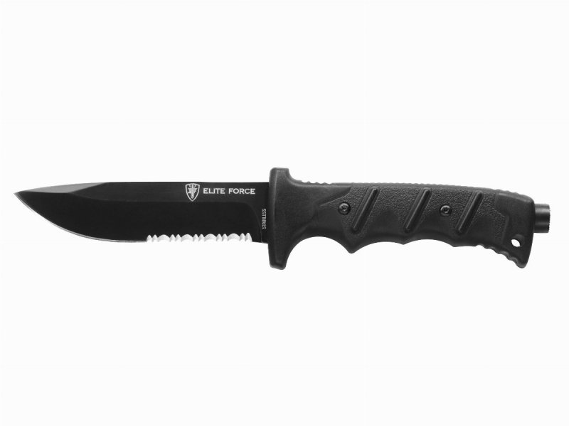 Nóż Elite Force EF 703 Kit - Stal nierdzewna 440C, rękojeść G10, do survivalu i kempingu, z pokrowcem i ostrzałką - 124 mm - Elite Force