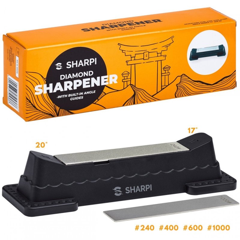 Ostrzałka do noży diamentowa 240/400/600/1000 z prowadnicą kątowa 17° i 20° SHARPI