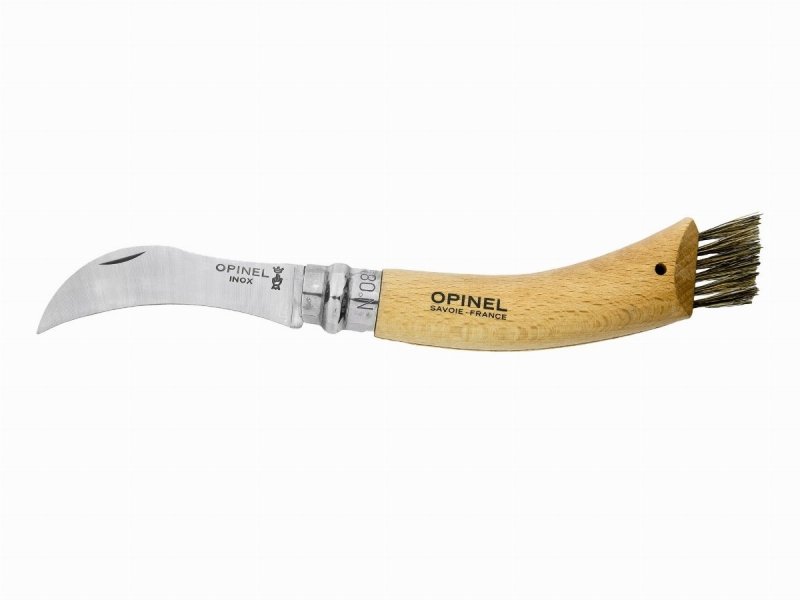 Nóż składany Opinel 8 INOX - Ostrze ze stali nierdzewnej, blokada Viroblock, nóż do grzybobrania i turystyki - 8,5 cm - Opinel
