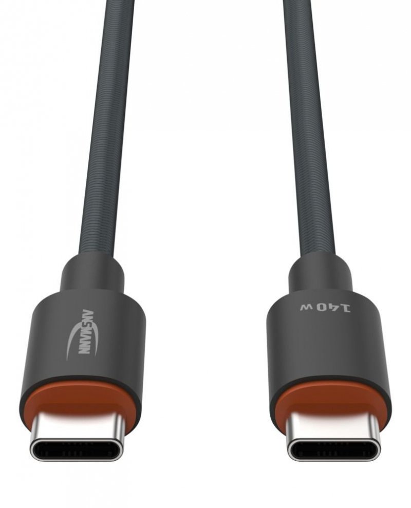 Kabel Ansmann USB-C/C, 140W, 60 cm, antracyt