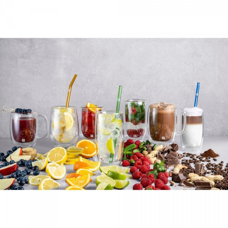 Zestaw 4 Słomek Zakrzywionych Kolorowe Sorrento Zwilling